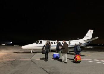 Širdies donoro išgabenimas. Nacionalinio transplantacijos biuro nuotr.