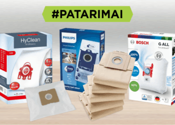 Į ką atkreipti dėmesį renkantis dulkių maišelį?