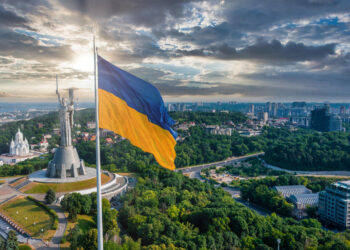 Ukrainos vėliava Kijeve